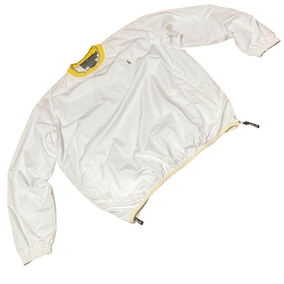 Polo Sport Ralph Lauren Pullover Jacket Windbreaker Mens Size L White Yellow - Picture 8 of 10